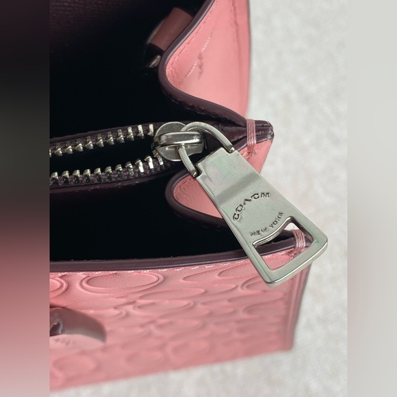 Coach Pink Embossed Tote Bag - Picture 6 of 9